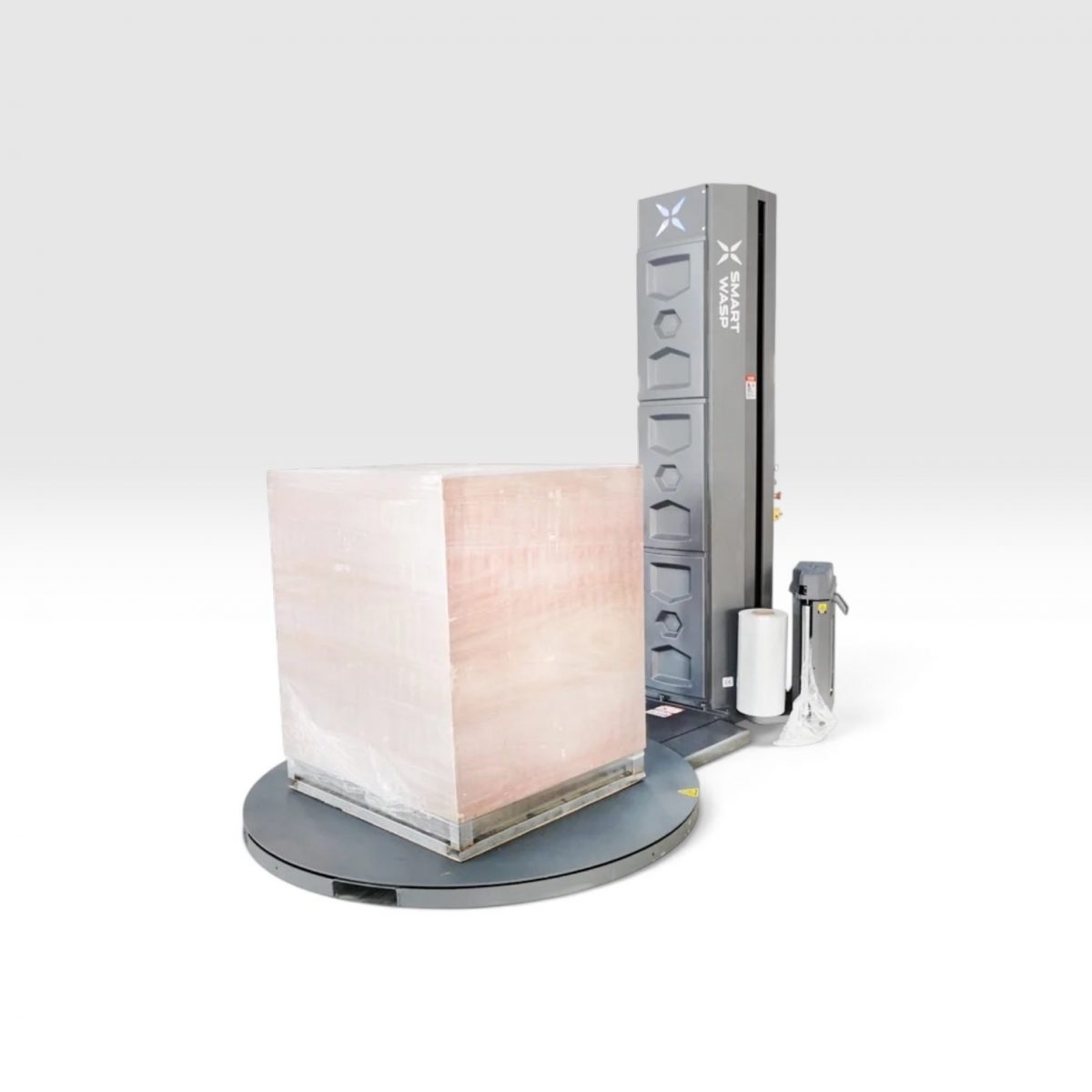 Smart Wasp Stretch Wrapper Machine in operation